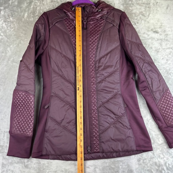 Athleta Rock Ridge PrimaLoft Jacket Womens L Purple Quilted Hooded Coat (1397) - Picture 12 of 14